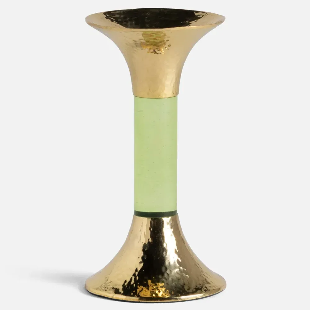 Leopold Fluted Candlestick Holder Set of 3 - Lime, Acrylic