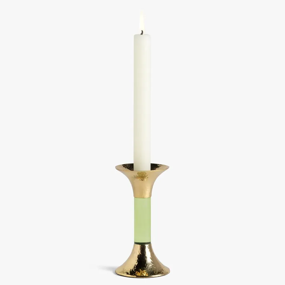 Leopold Fluted Candlestick Holder Set of 3 - Lime, Acrylic