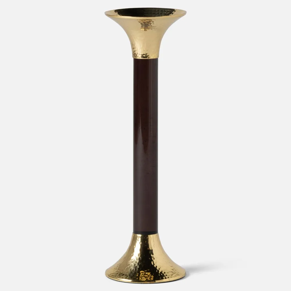 Leopold Fluted Candlestick Holder Set of 3 - Smoke, Acrylic