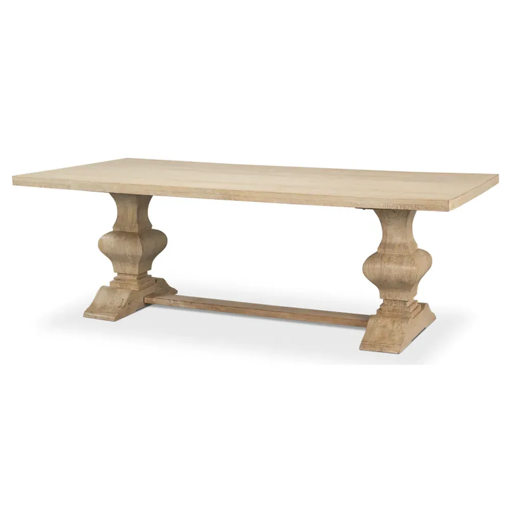 Lesley Rectangular Trestle Dining Table - Brown, Mango Wood