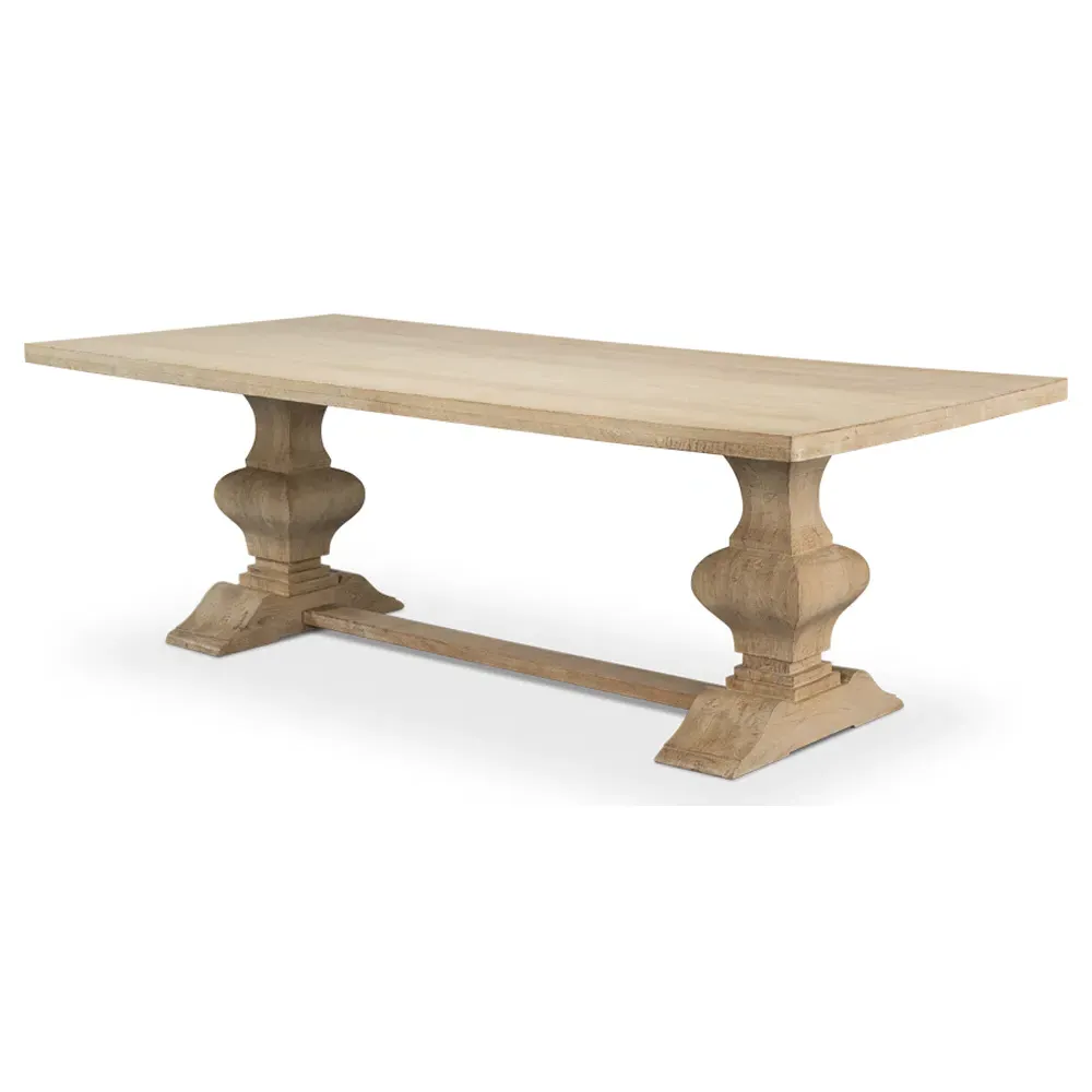 Lesley Rectangular Trestle Dining Table - Brown, Mango Wood