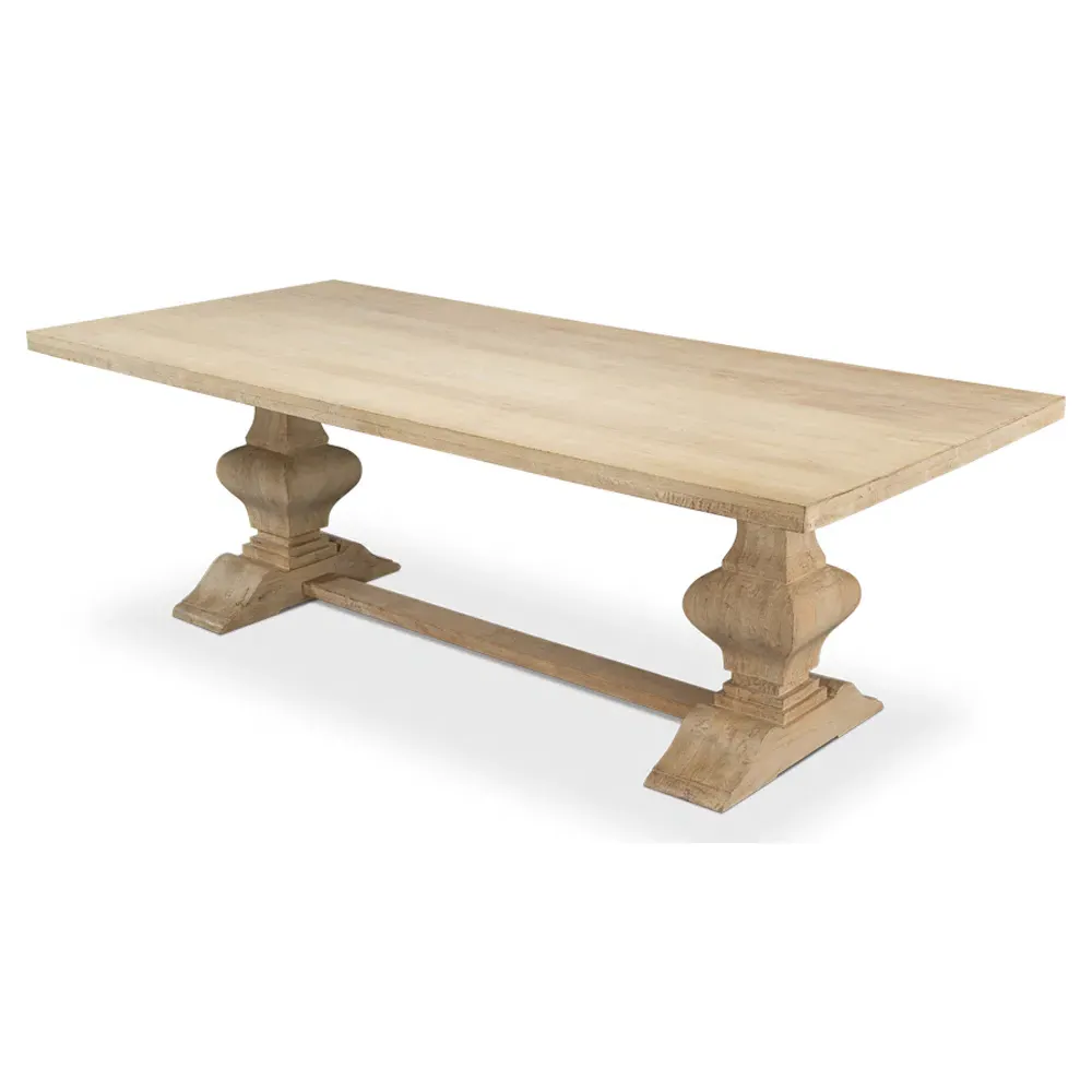 Lesley Rectangular Trestle Dining Table - Brown, Mango Wood