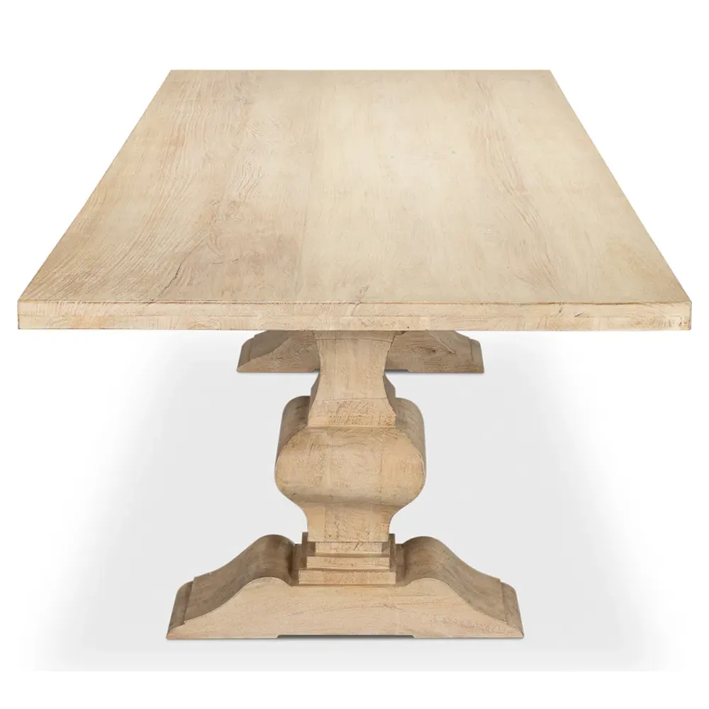 Lesley Rectangular Trestle Dining Table - Brown, Mango Wood