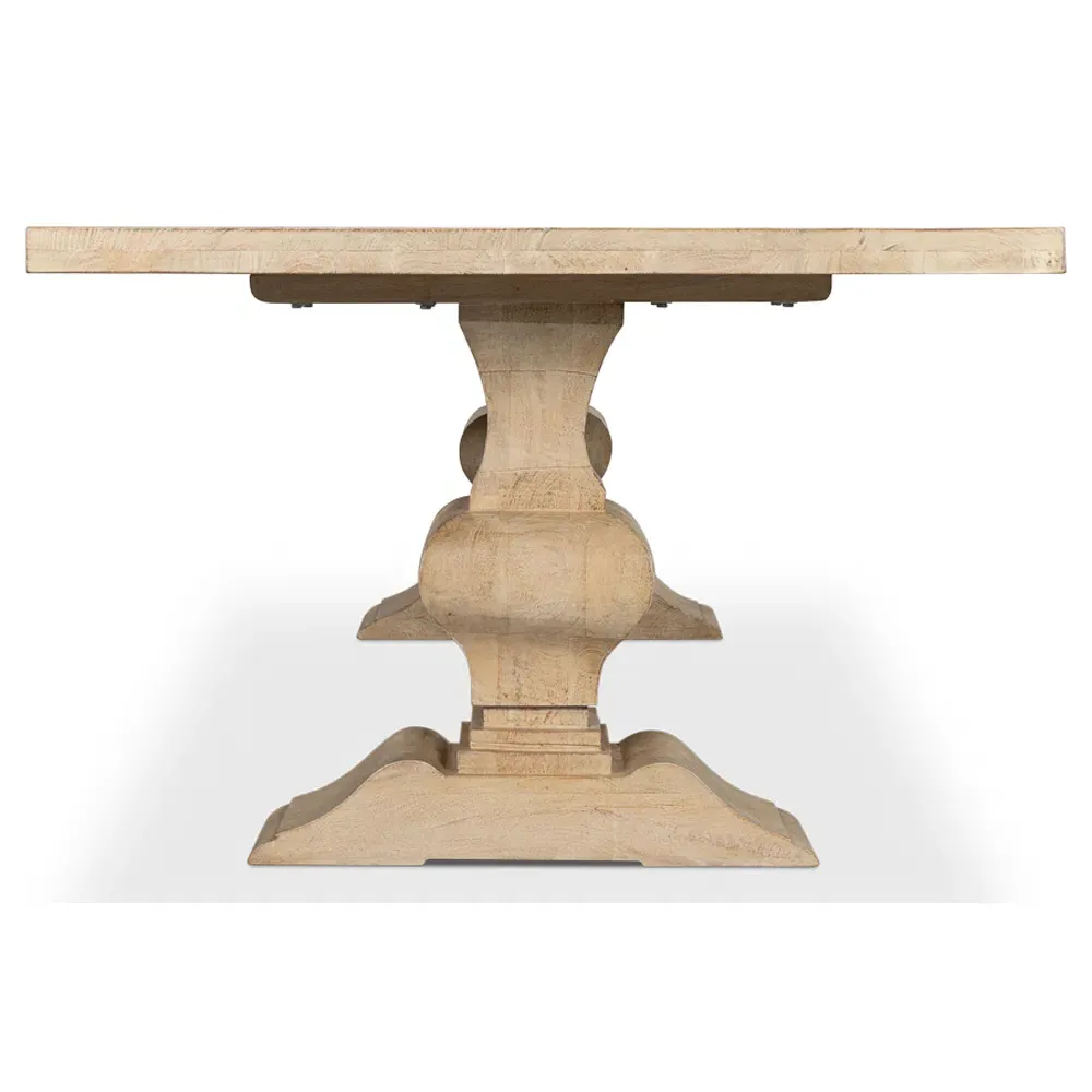 Lesley Rectangular Trestle Dining Table - Brown, Mango Wood