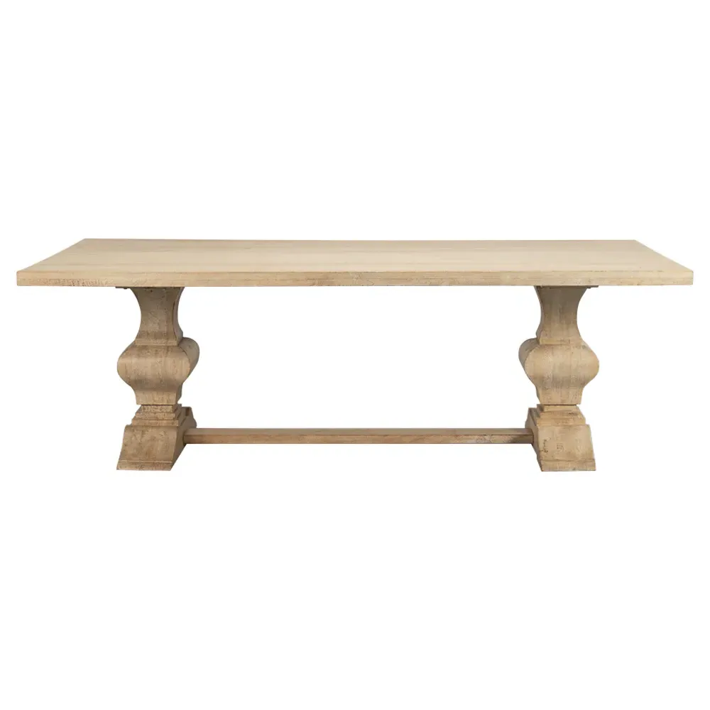 Lesley Rectangular Trestle Dining Table - Brown, Mango Wood image