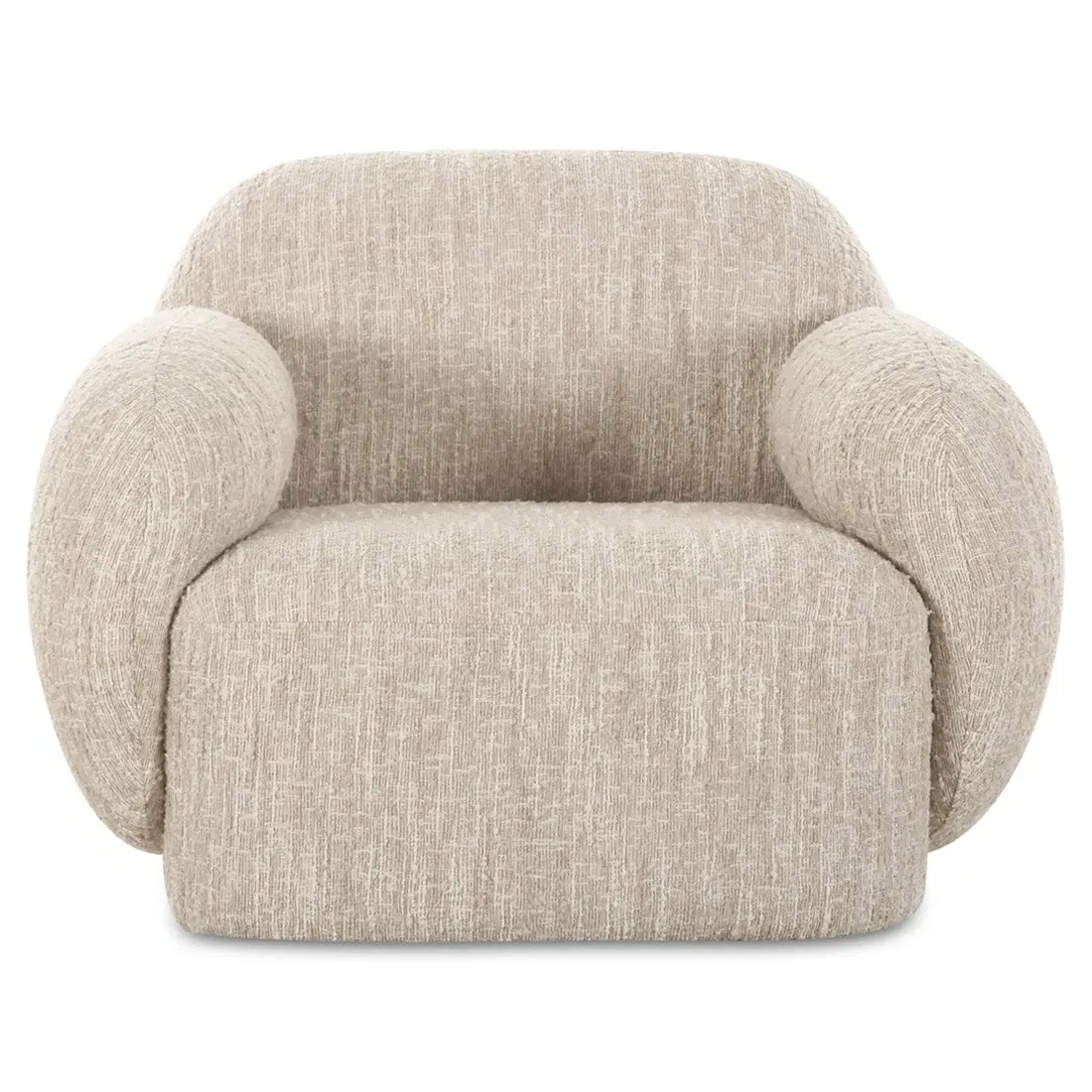 Leslie Beige Boucle Arm Chair - Beige