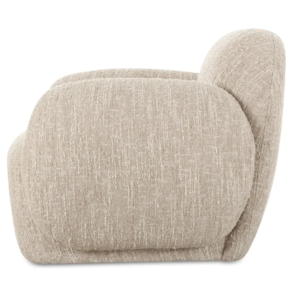 Leslie Beige Boucle Arm Chair - Beige