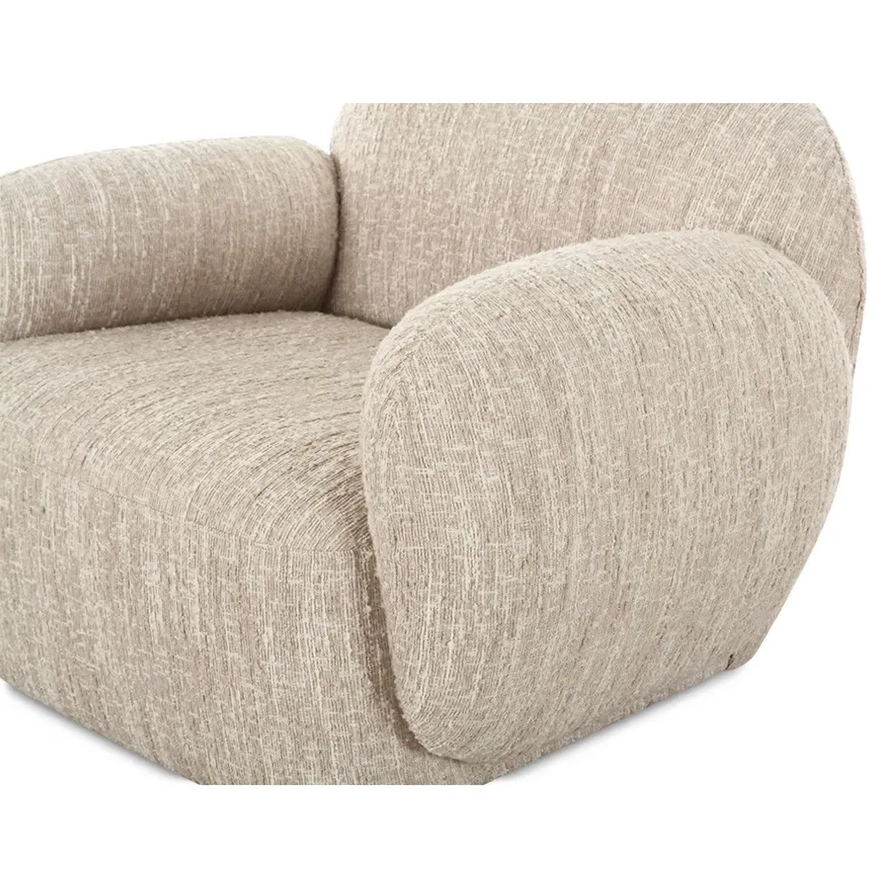 Leslie Beige Boucle Arm Chair - Beige