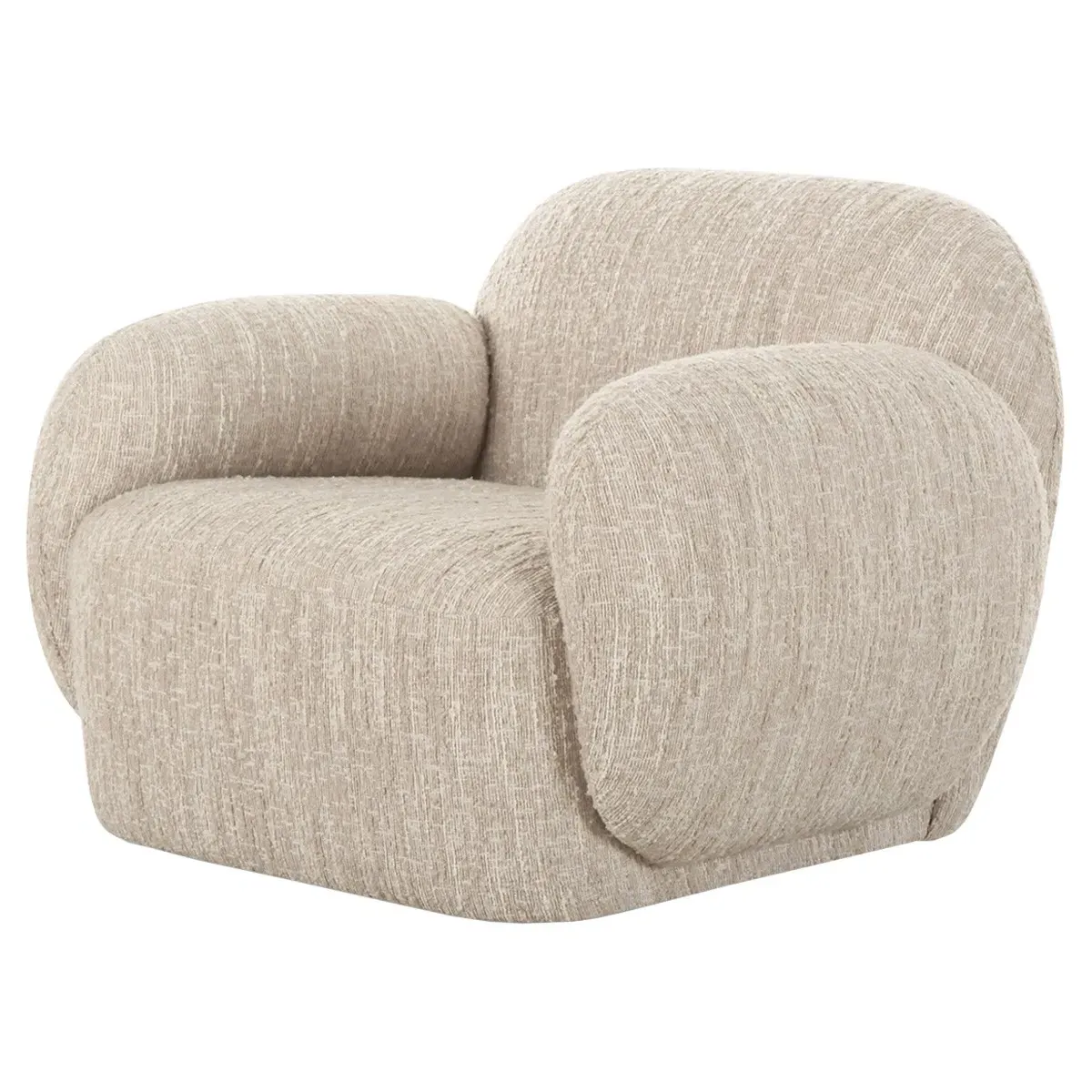 Leslie Beige Boucle Arm Chair - Beige