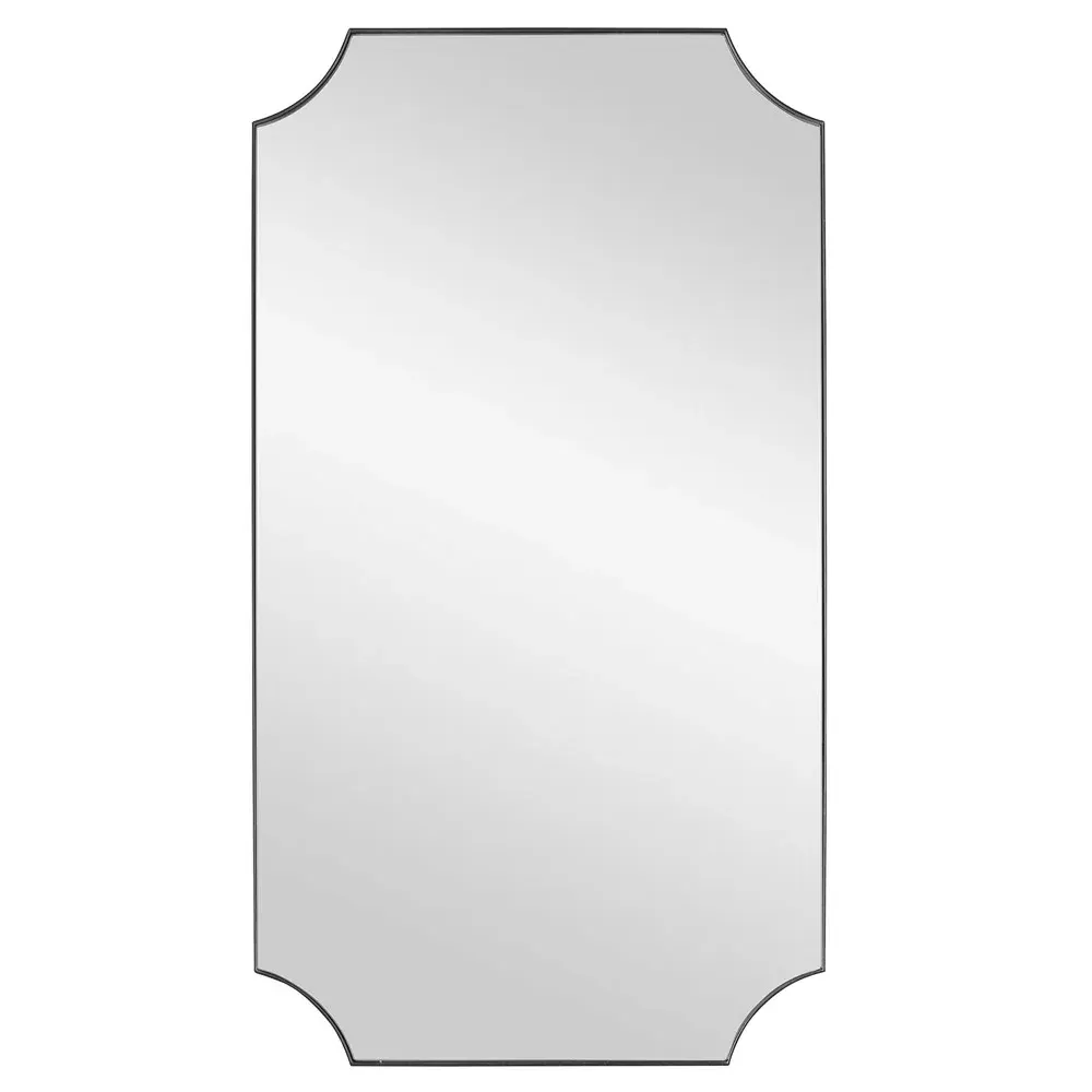 Lester Rectangular Wall Mirror - Black, Iron image
