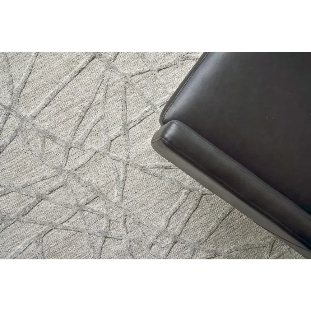 Levi 14'x18' Patterned Rug - Grey, Wool Bamboo Silk