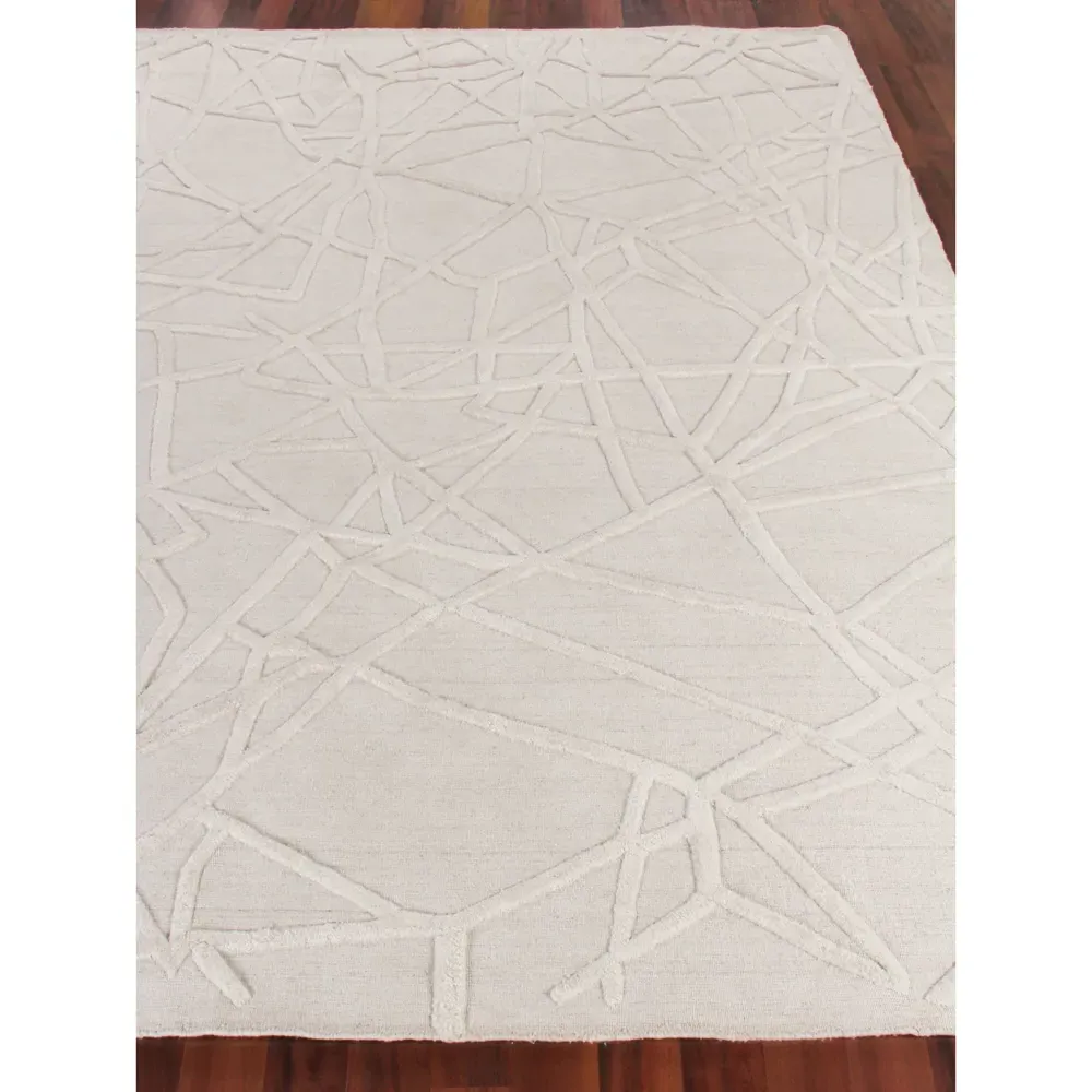 Levi 8'x10' Patterned Rug - Beige, Wool Bamboo Silk