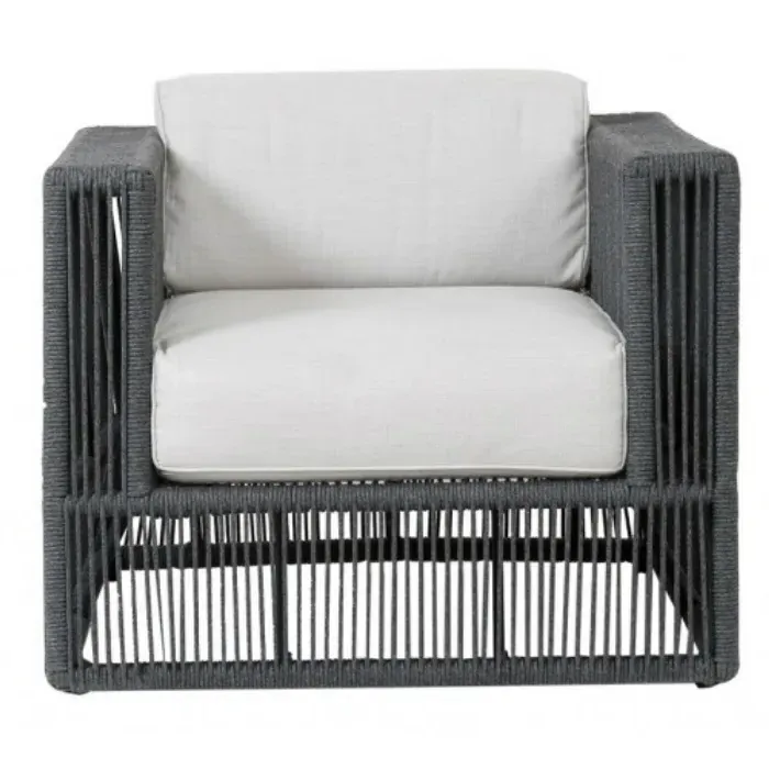 Levi Club Arm Chair - Grey, Rope
