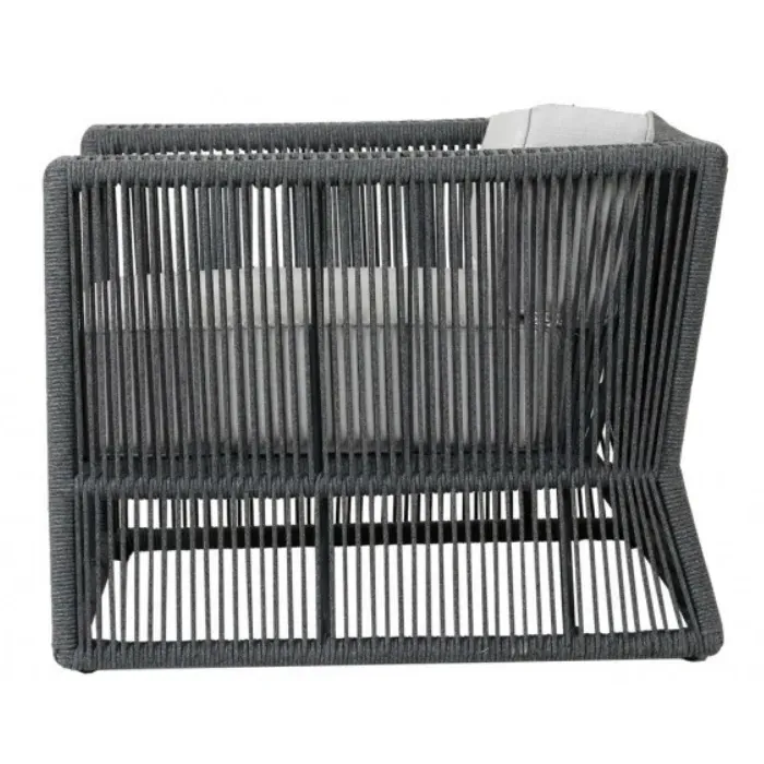 Levi Club Arm Chair - Grey, Rope