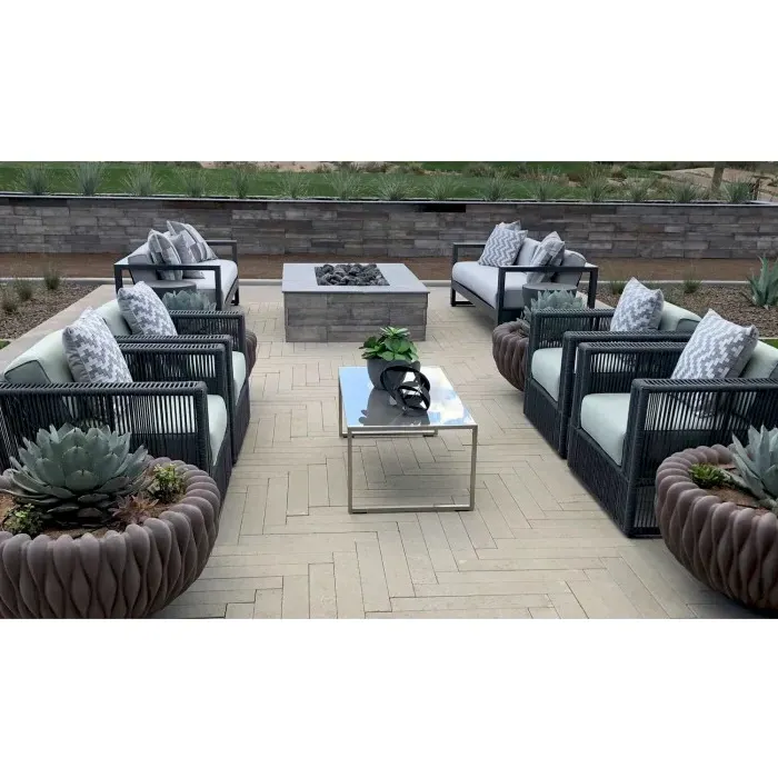 Levi Club Arm Chair - Grey, Rope