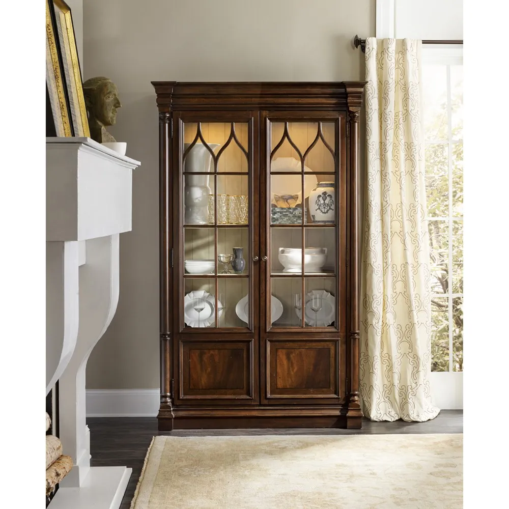 Levi Display Cabinet - Brown, Mahogany