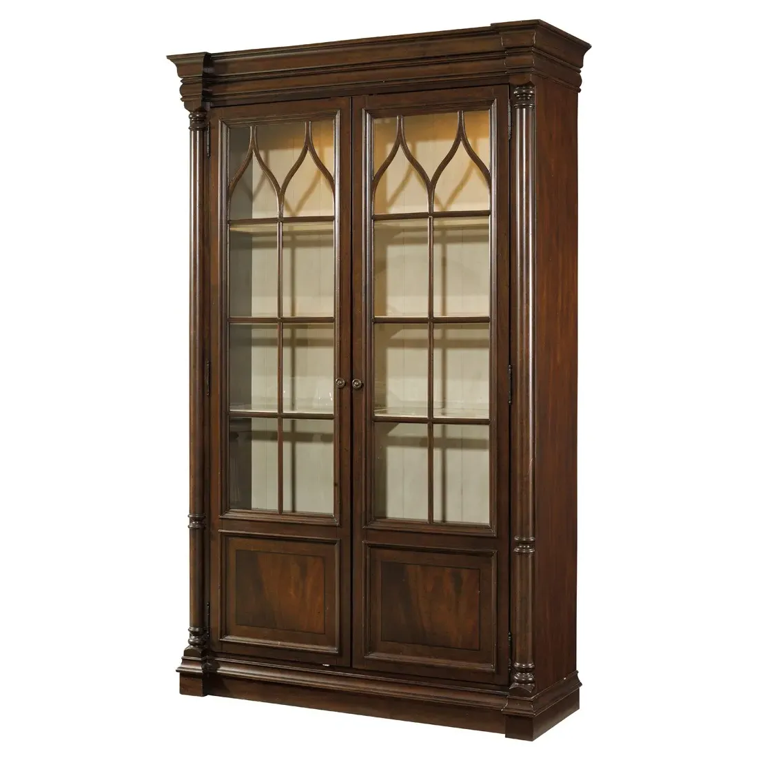 Levi Display Cabinet - Brown, Mahogany