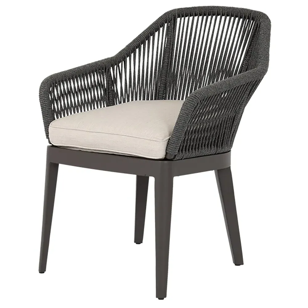 Levi Outdoor Dining Chair - Grey, Aluminum