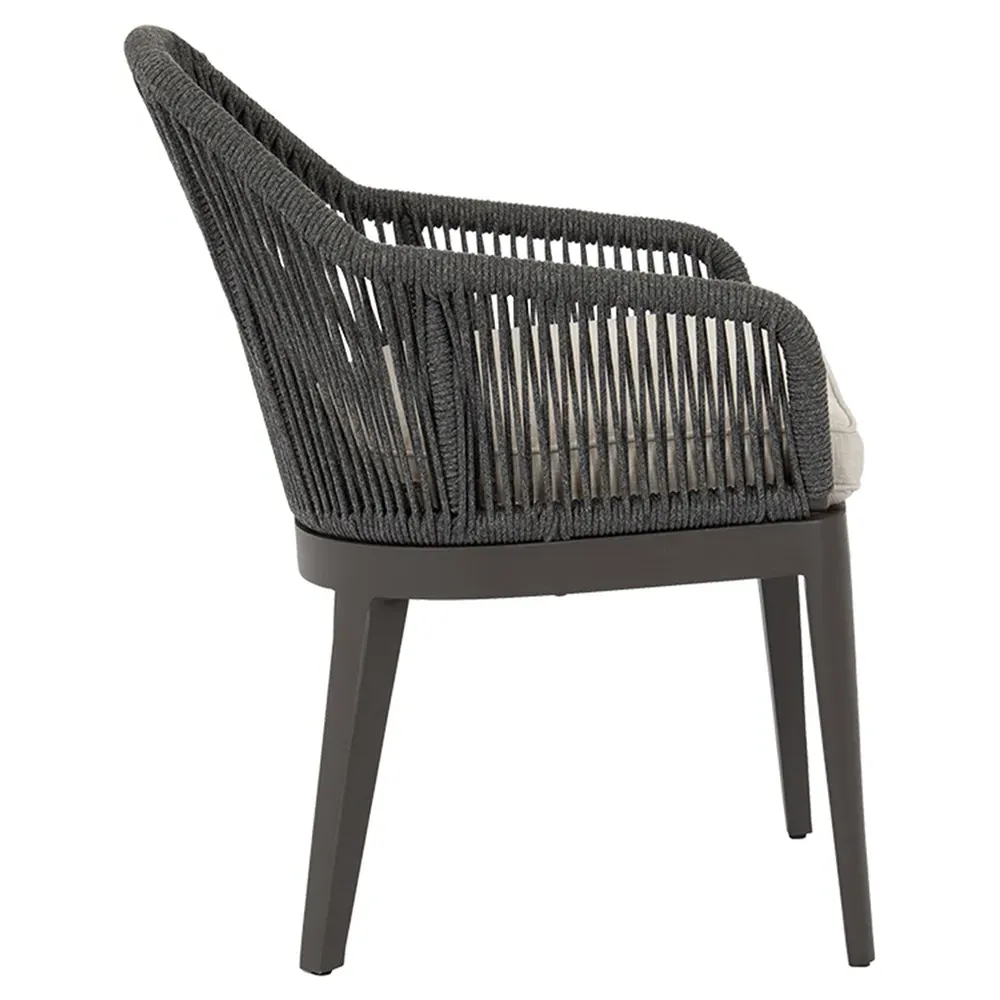 Levi Outdoor Dining Chair - Grey, Aluminum