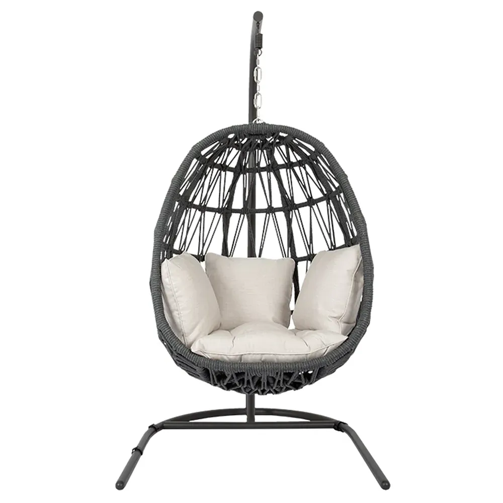 Levi Outdoor Egg Chair - Grey, Aluminum