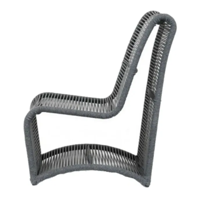 Levi Woven Rope Outdoor Armless Club Chair - Black