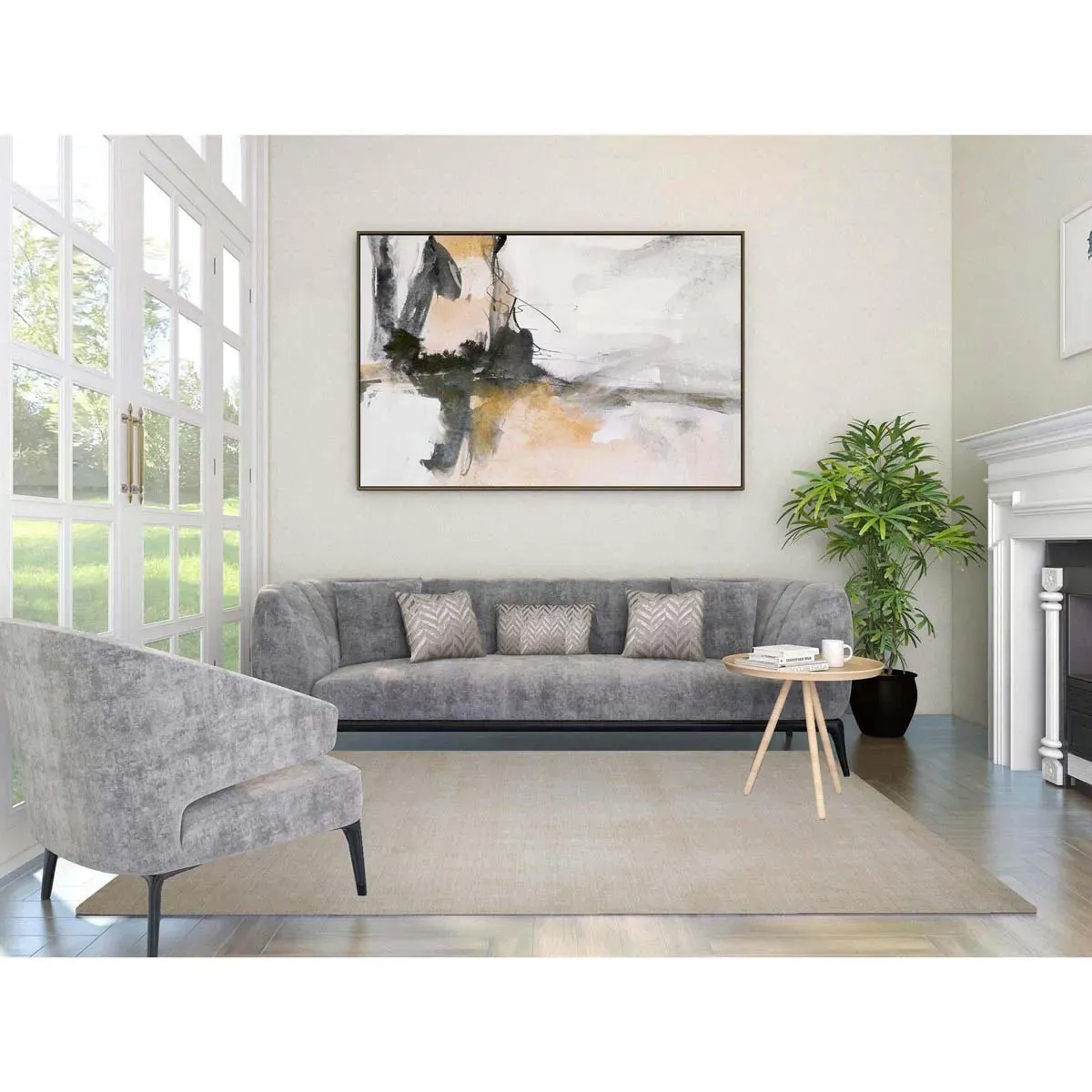 Levian 5'x8' Solid Rug - Sepia Beige, Linen