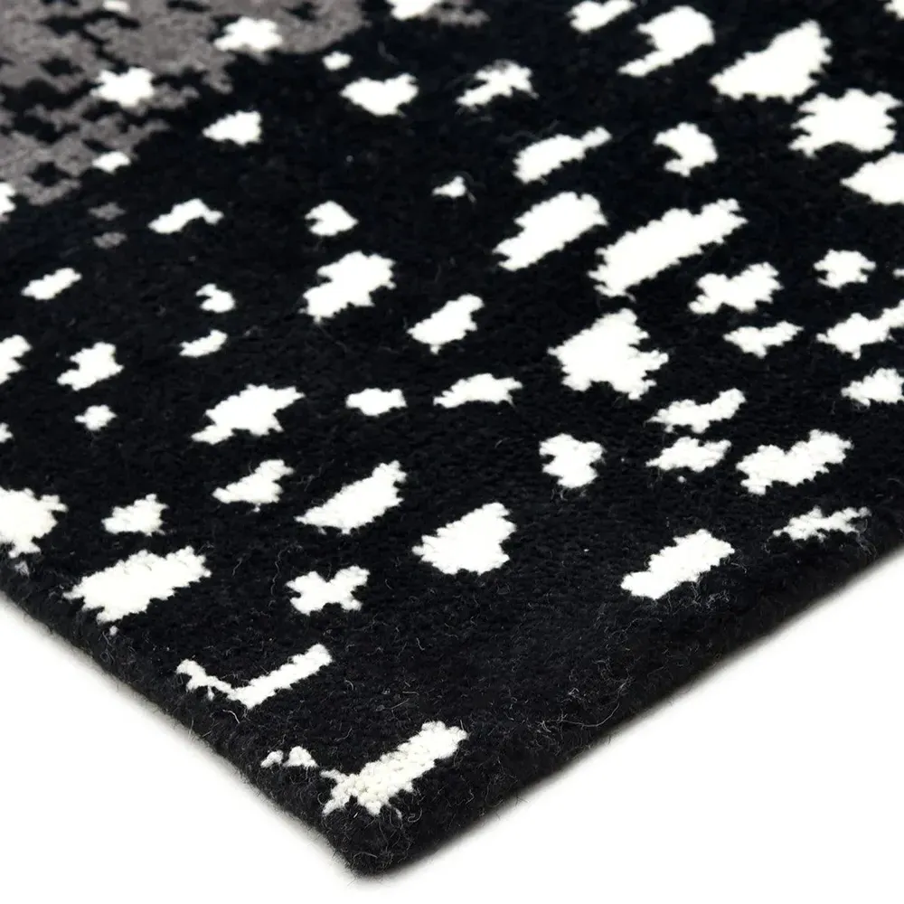 Lewis 3x5 Animal Patterned Hand Knotted Rug - Black, Wool
