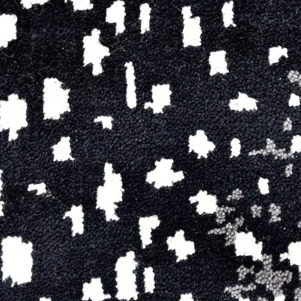 Lewis 3x5 Animal Patterned Hand Knotted Rug - Black, Wool