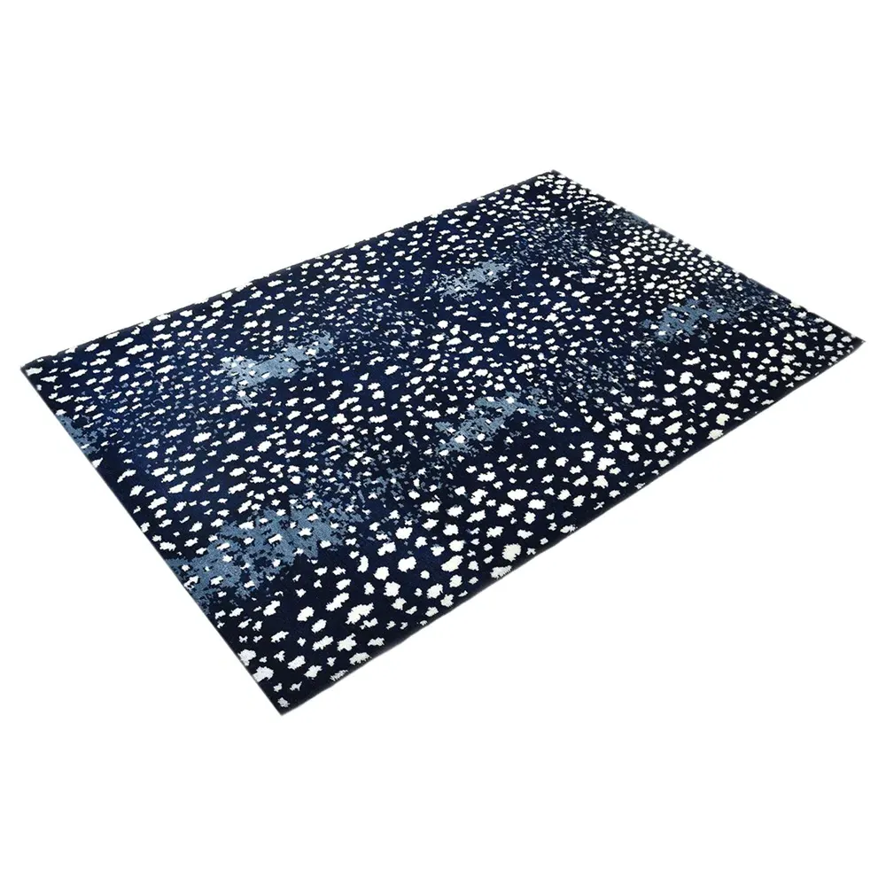 Lewis 3x5 Animal Patterned Hand Knotted Rug - Navy, Wool