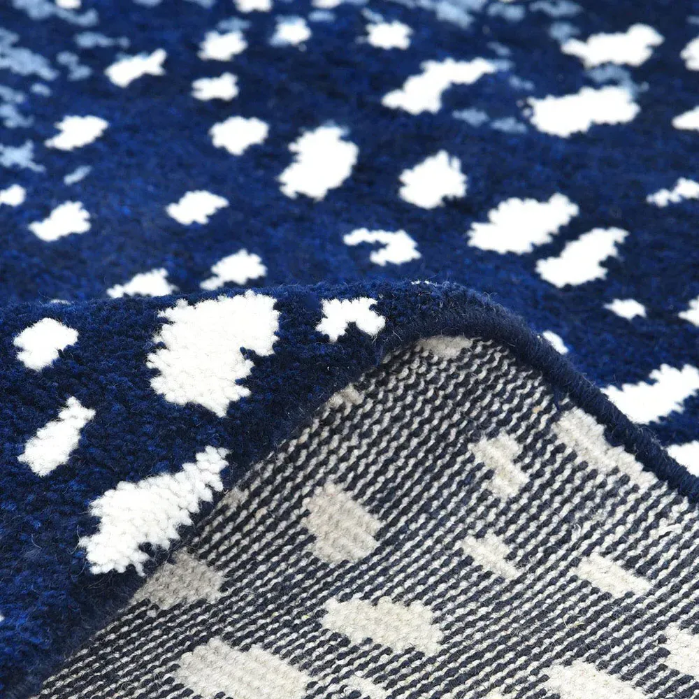 Lewis 3x5 Animal Patterned Hand Knotted Rug - Navy, Wool