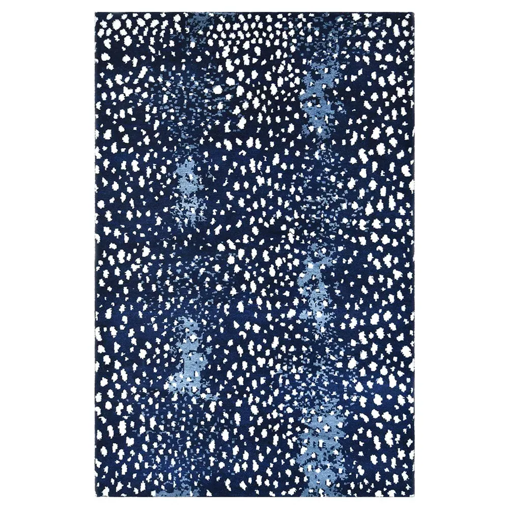 Lewis 3x5 Animal Patterned Hand Knotted Rug - Navy, Wool