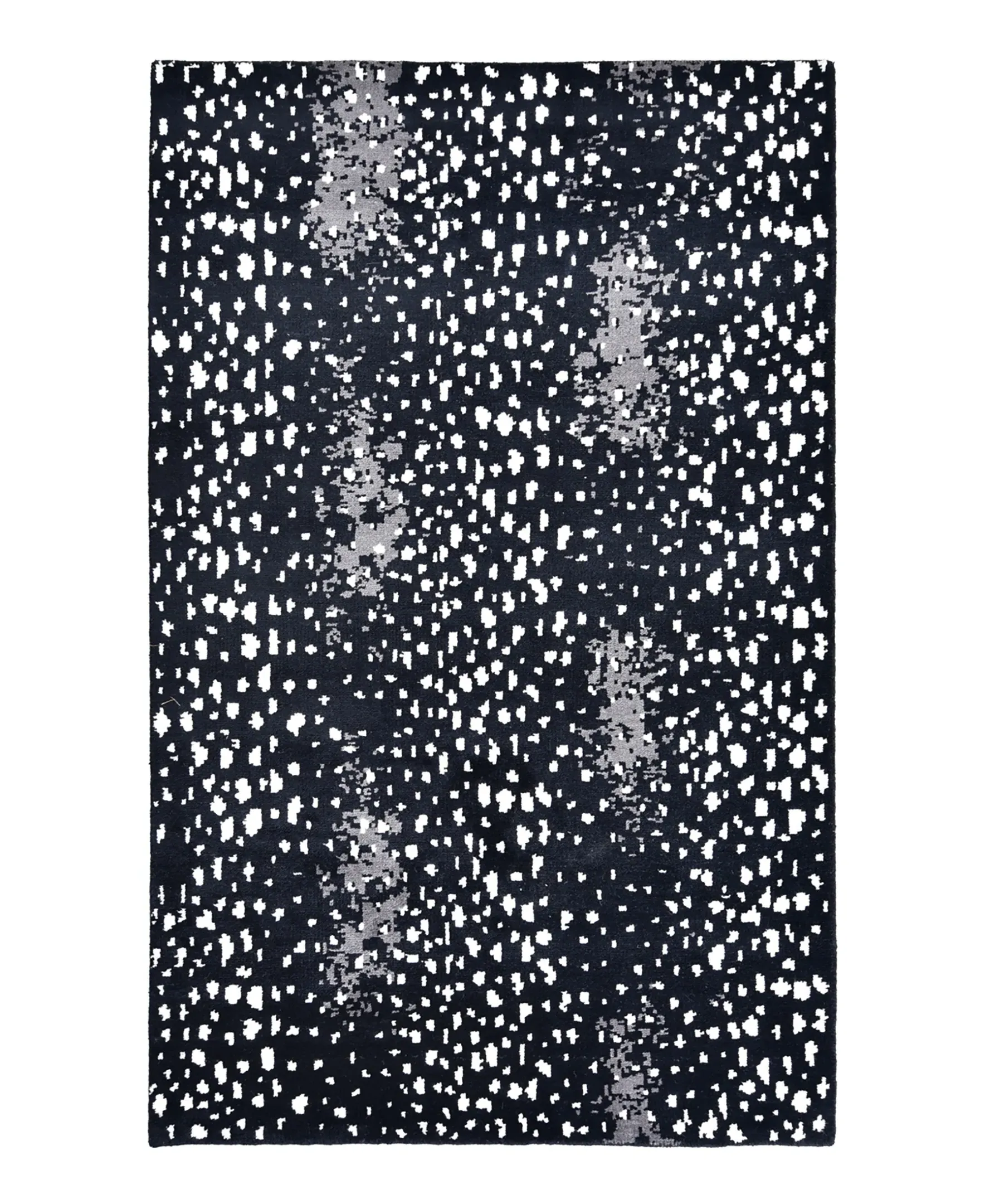 Lewis 5x8 Animal Patterned Hand Knotted Rug - Black, Wool