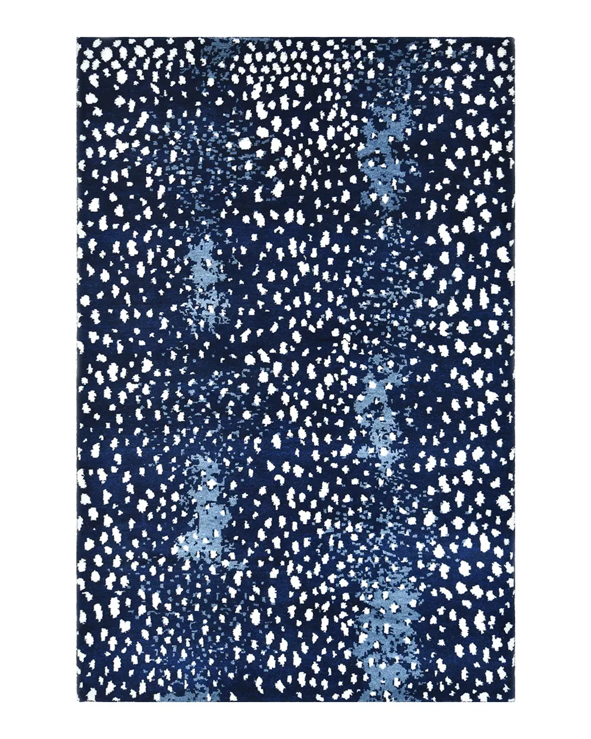 Lewis 8x10 Animal Patterned Hand Knotted Rug - Navy, Wool