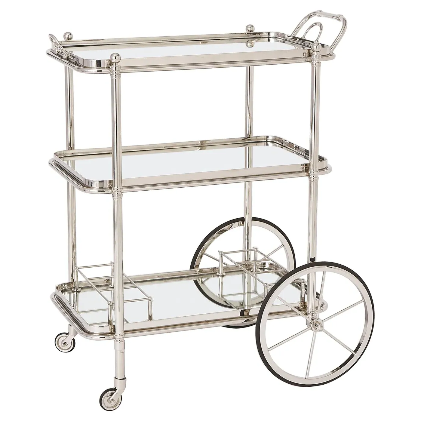 Lewis Bar Cart - Nickel, Glass image