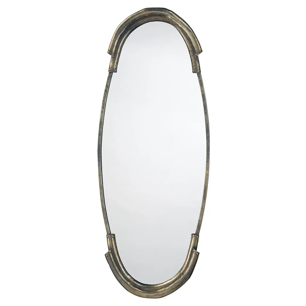 Lewis Oval Wall Mirror - Silver, Metal