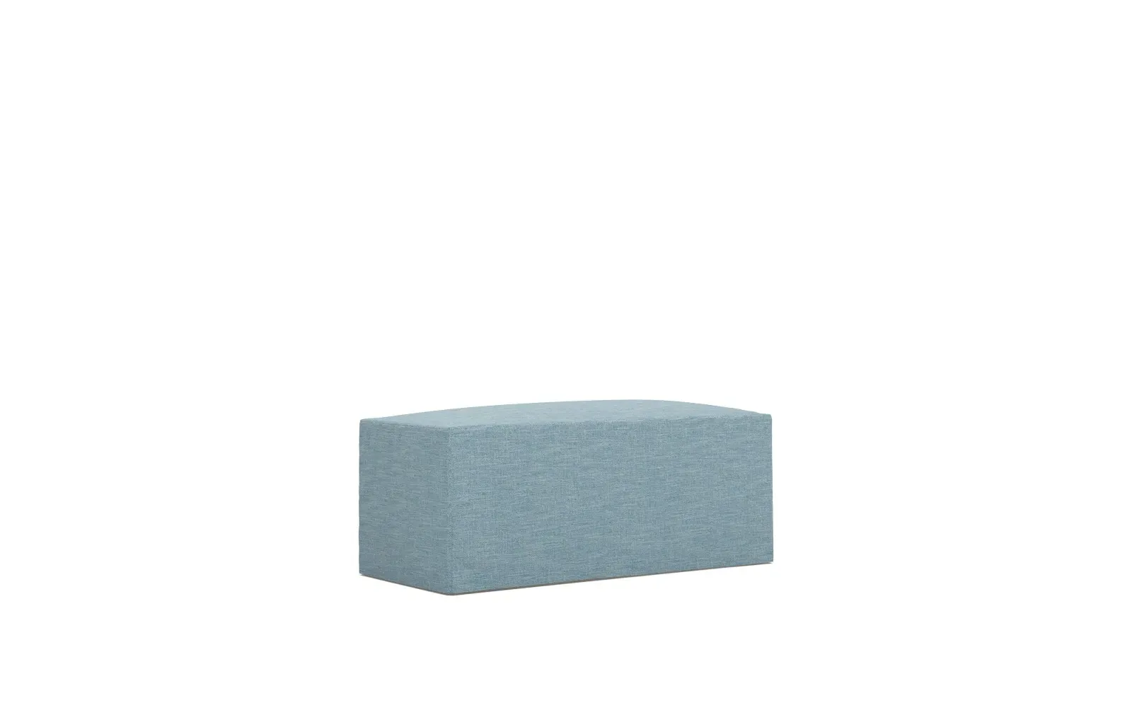 Lexie Rectangular Ottoman with Casters - Eggshell Blue