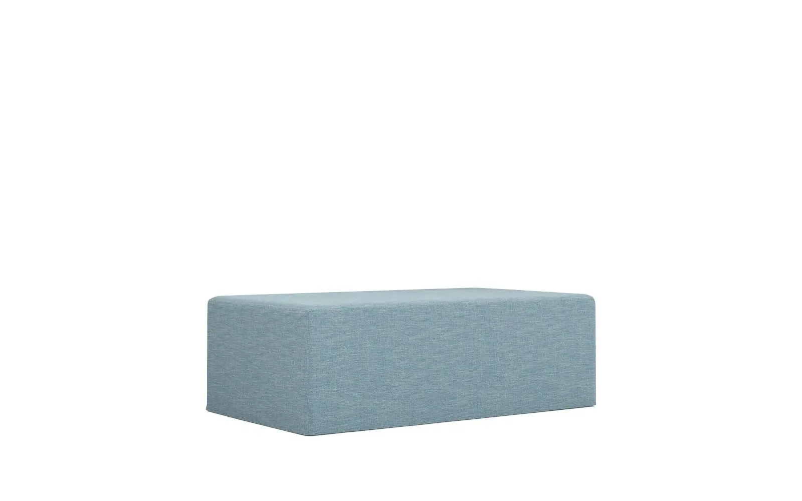 Lexie Rectangular Ottoman with Casters - Eggshell Blue