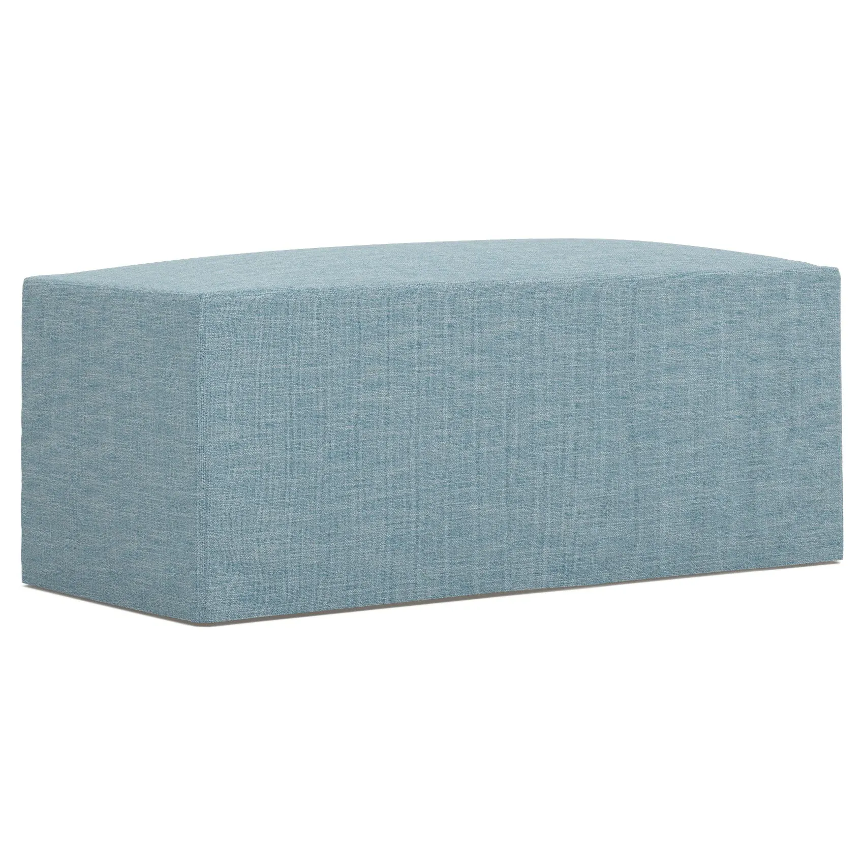 Lexie Rectangular Ottoman with Casters - Eggshell Blue