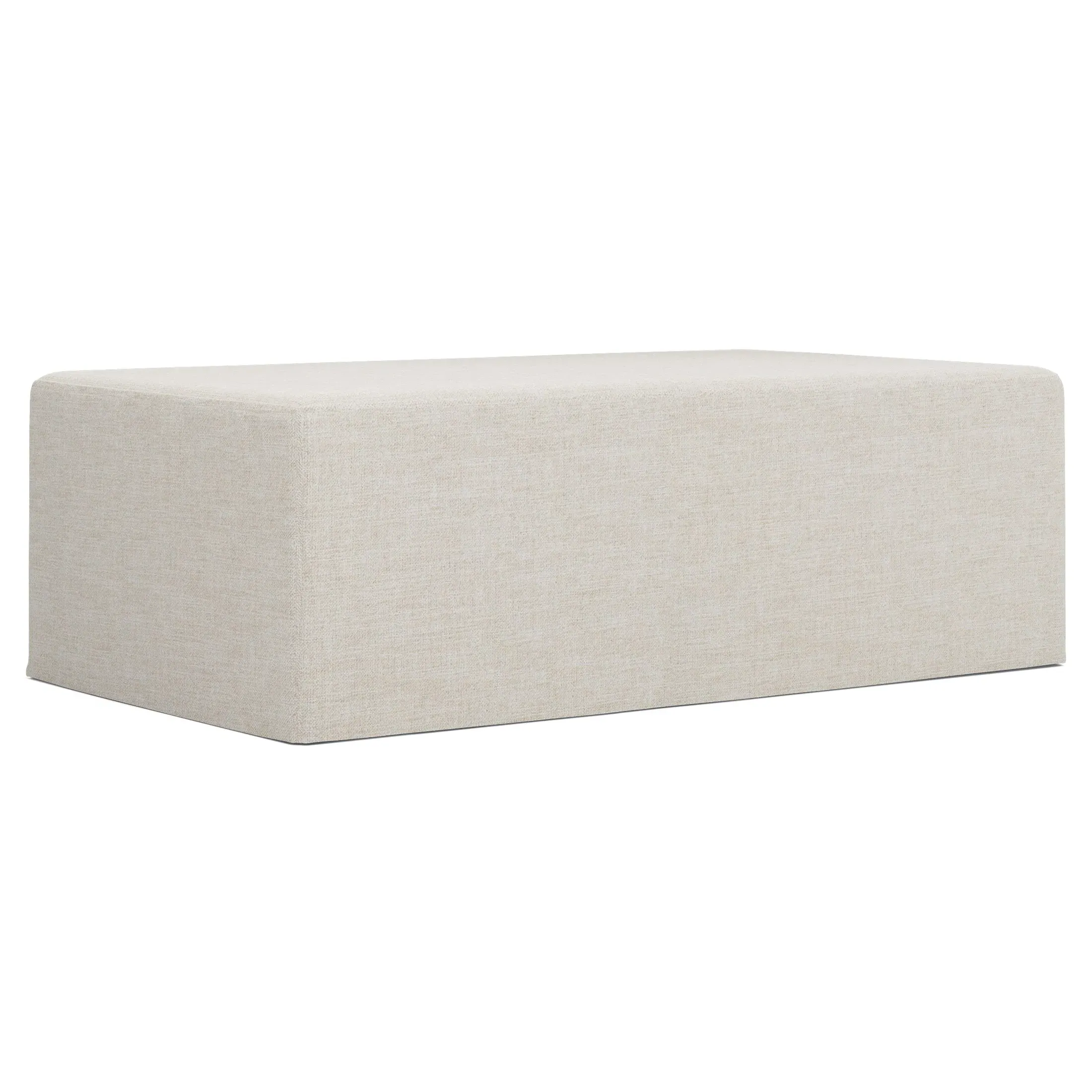 Lexie Rectangular Ottoman with Casters - Sea Salt
