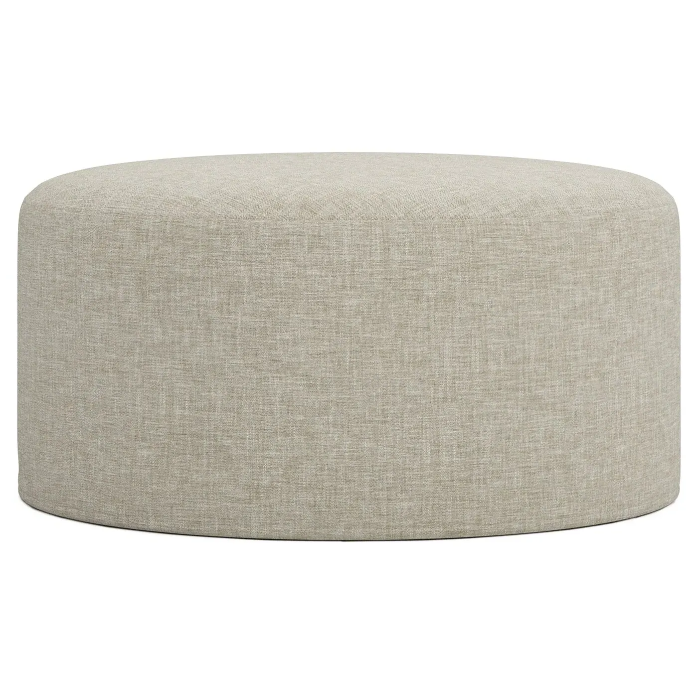 Lexie Round Ottoman with Casters - Baby Fawn