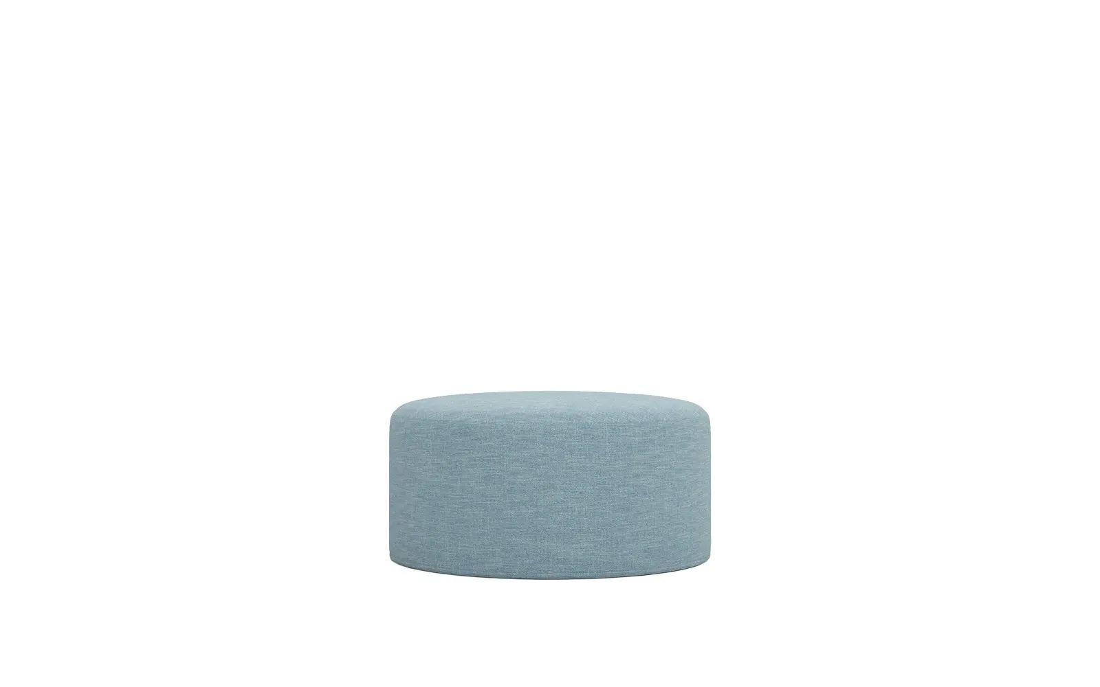 Lexie Round Ottoman with Casters - Eggshell Blue