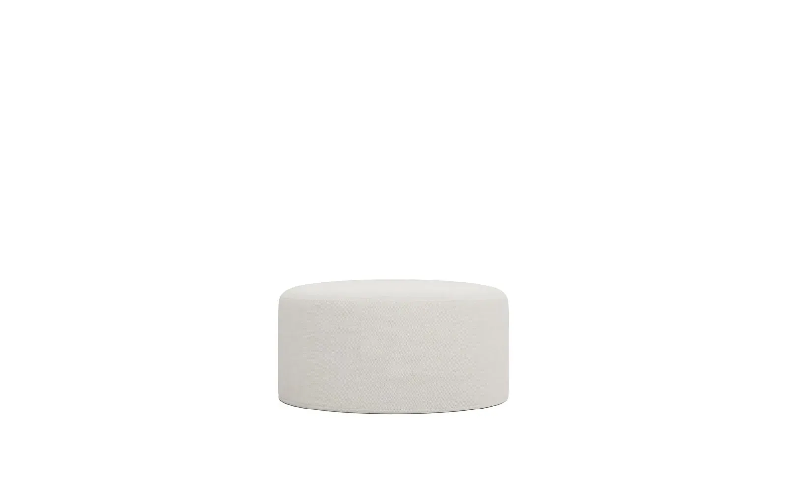 Lexie Round Ottoman with Casters - Pearl