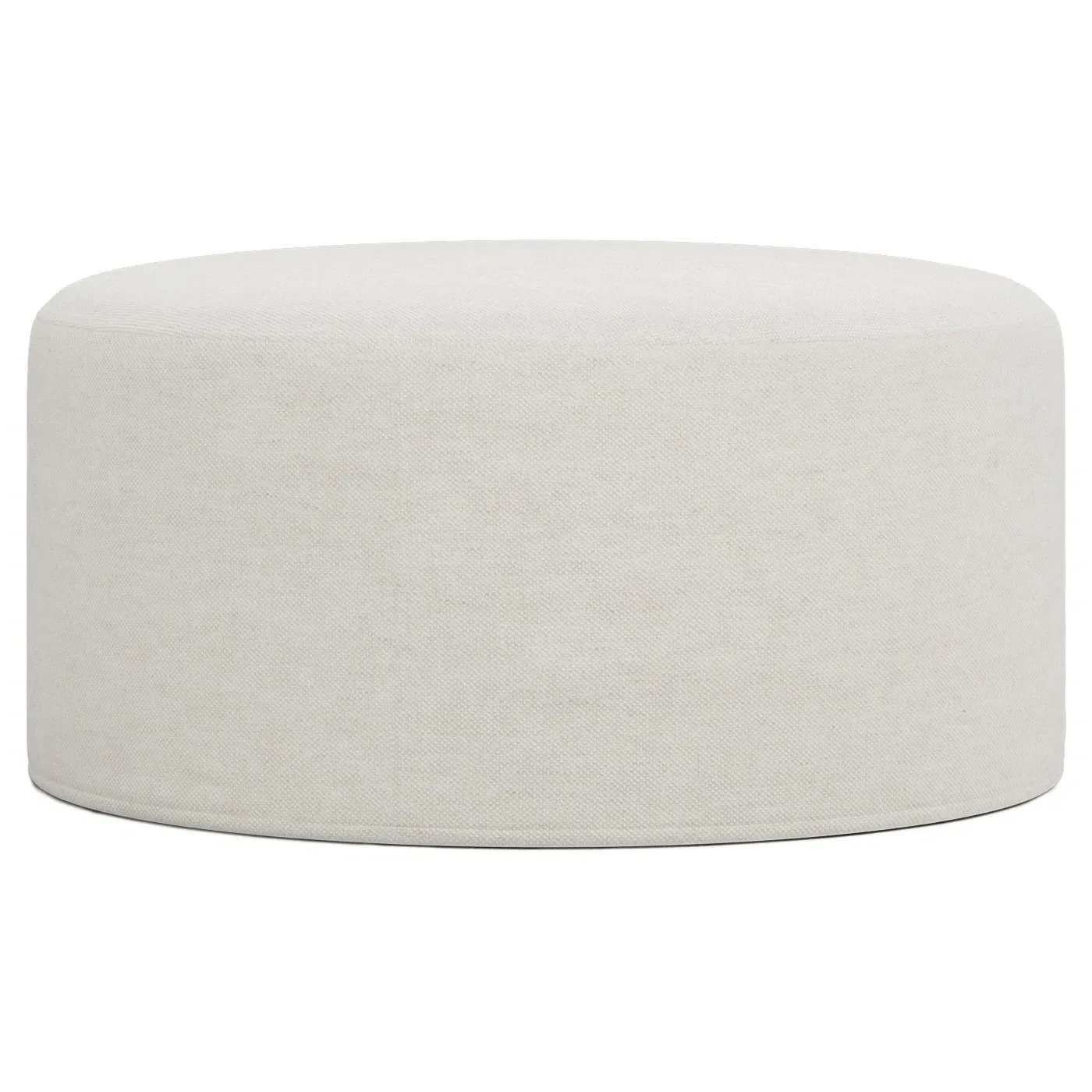 Lexie Round Ottoman with Casters - Pearl