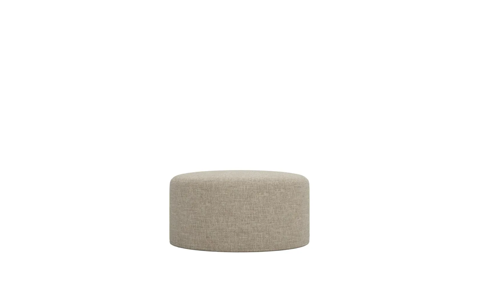 Lexie Round Ottoman with Casters - Sand
