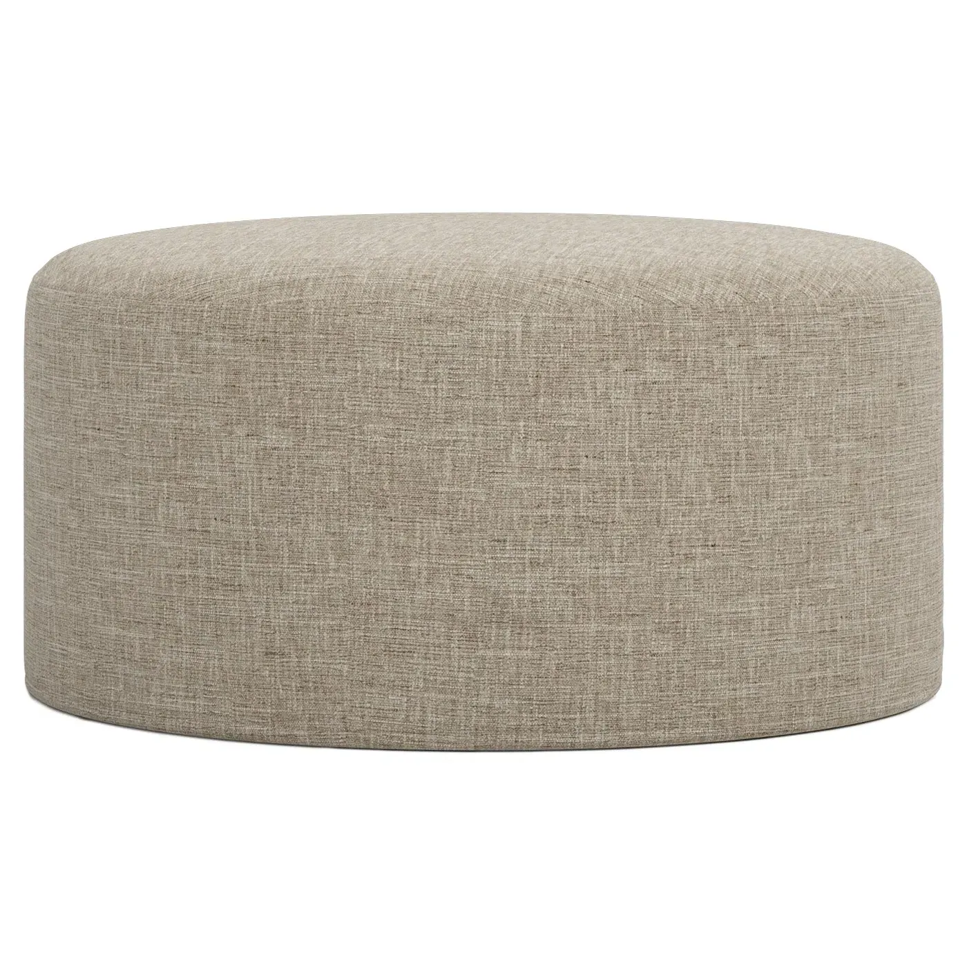 Lexie Round Ottoman with Casters - Sand
