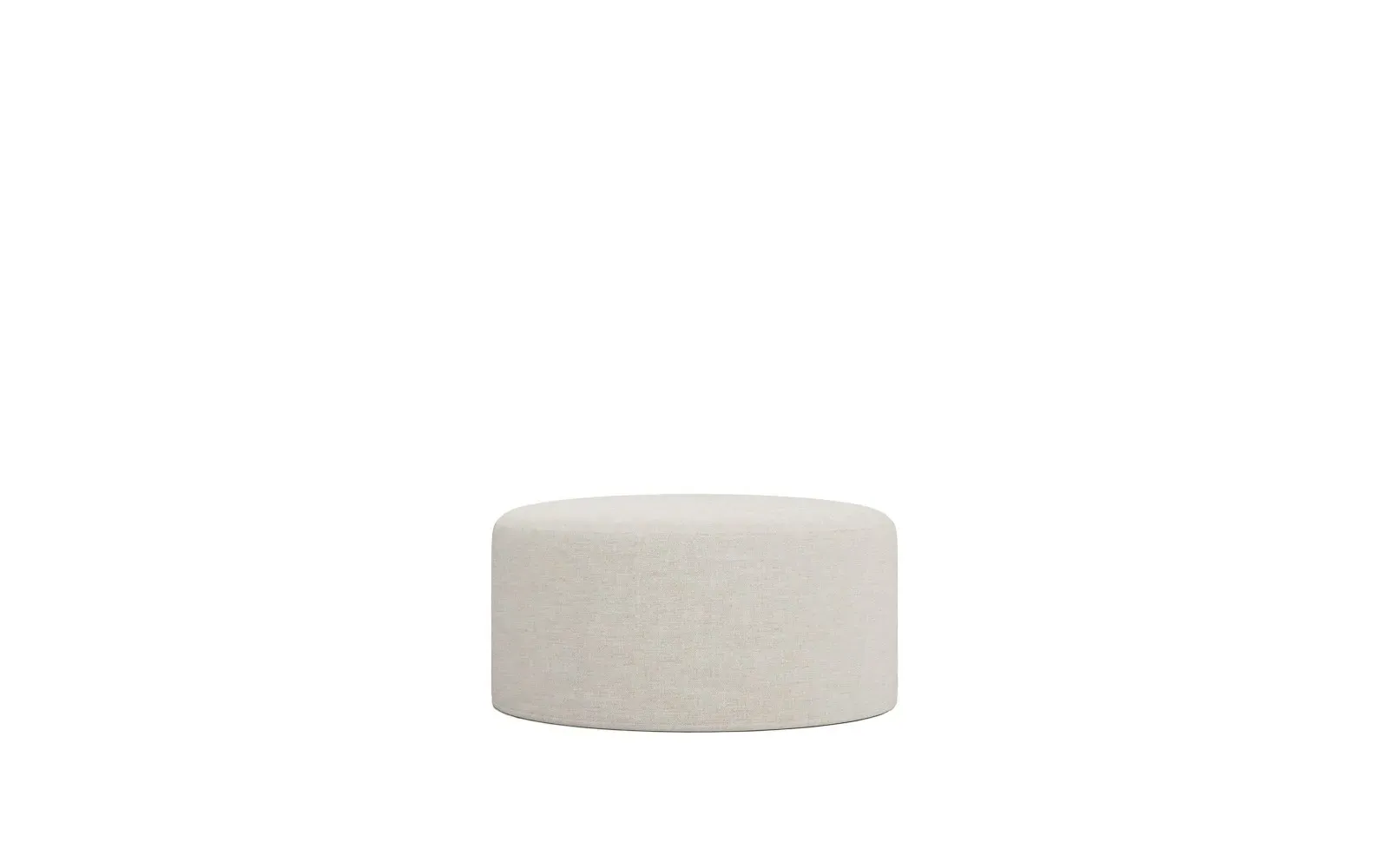Lexie Round Ottoman with Casters - Sea Salt
