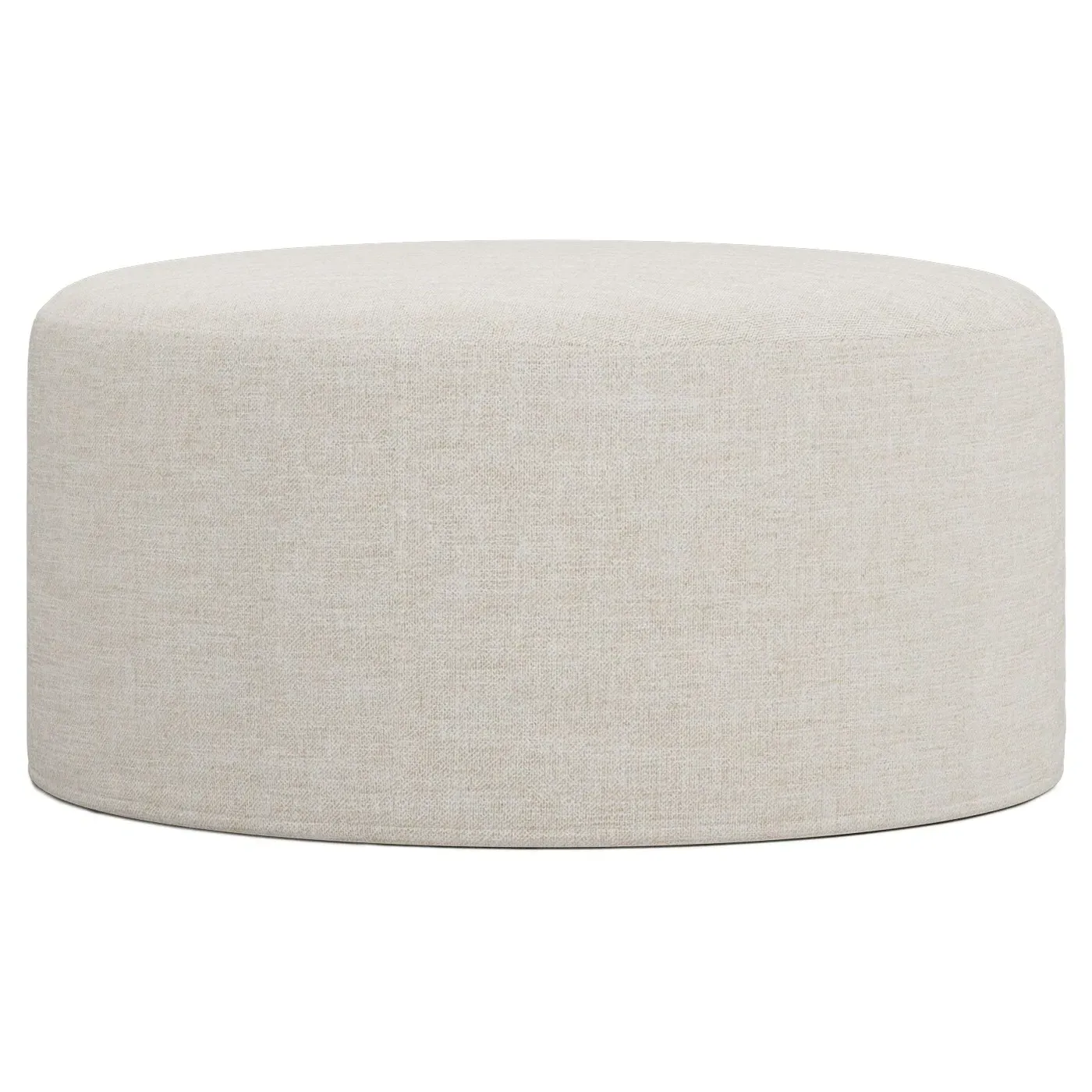 Lexie Round Ottoman with Casters - Sea Salt