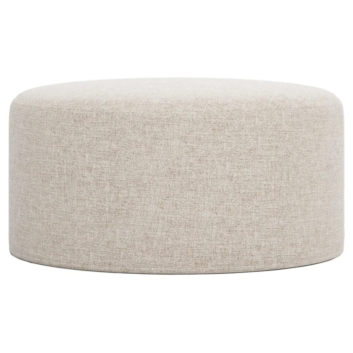 Lexie Round Ottoman with Casters - Straw