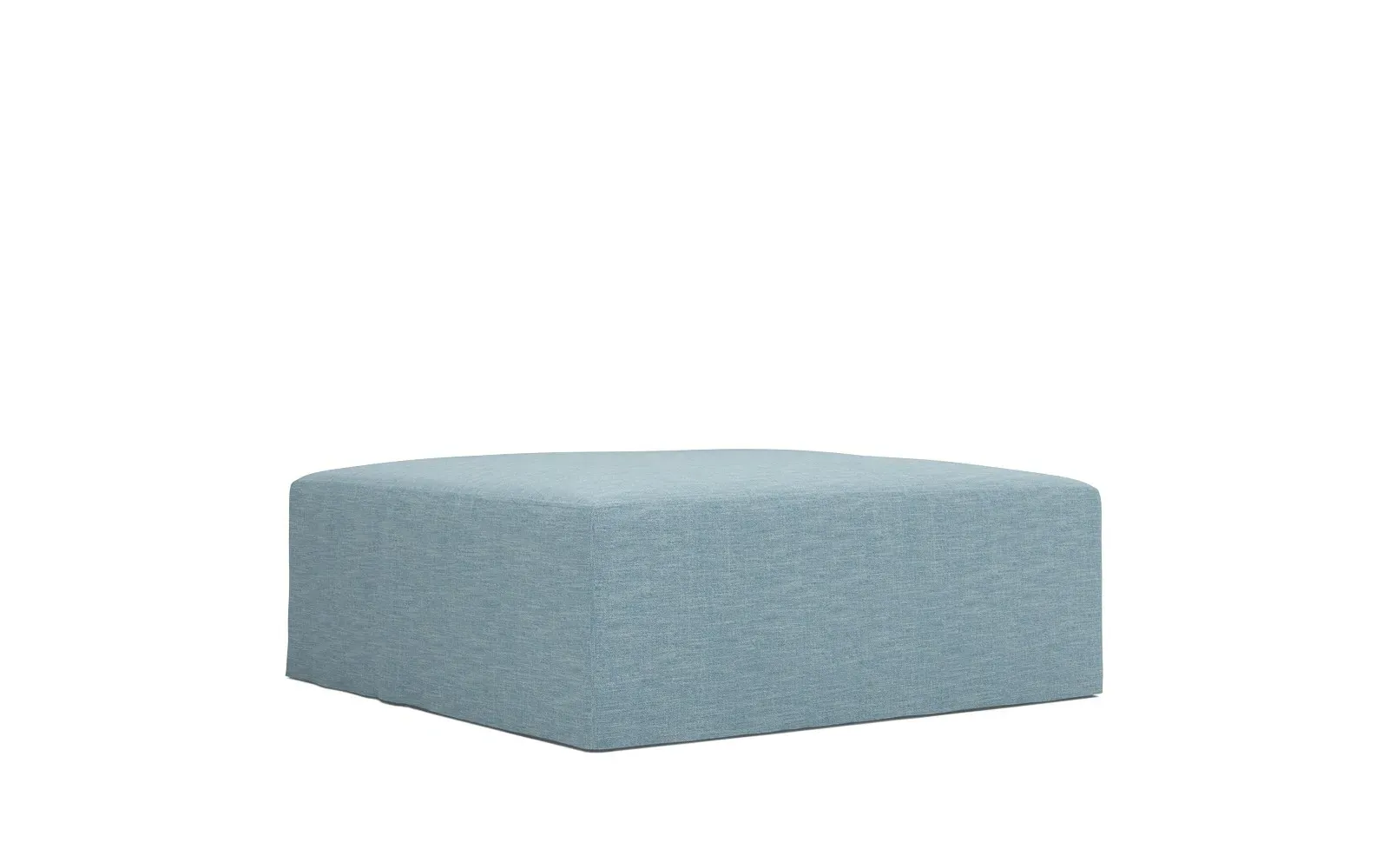 Lexie Square Ottoman with Casters - Eggshell Blue