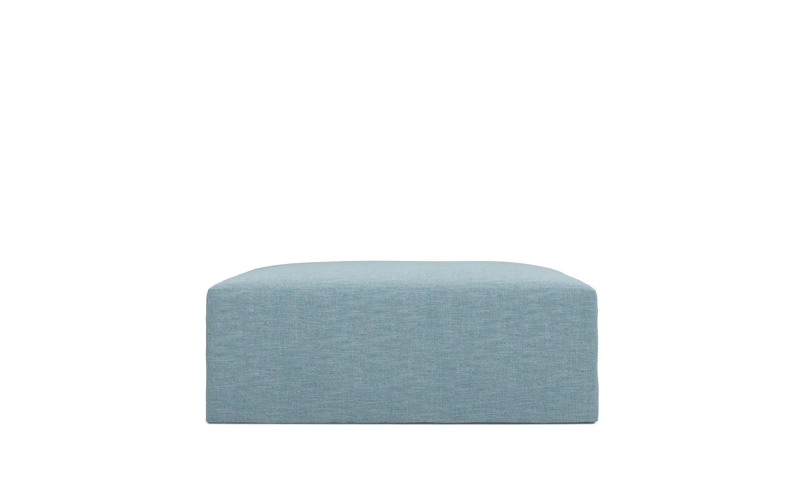Lexie Square Ottoman with Casters - Eggshell Blue